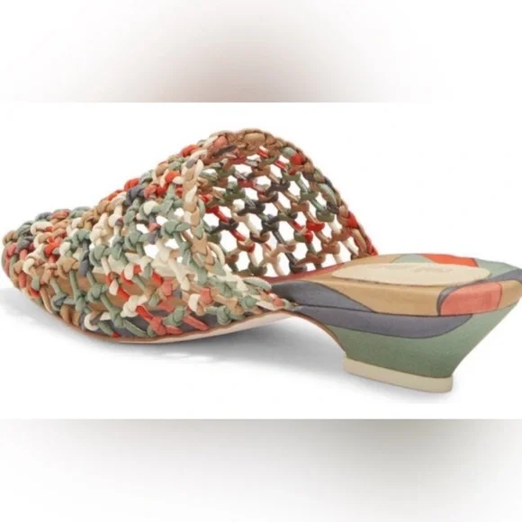 New In Box Cult Gaia Monica Mules EU 36 US 6 Light Lava Woven Shoes - Picture 3 of 9